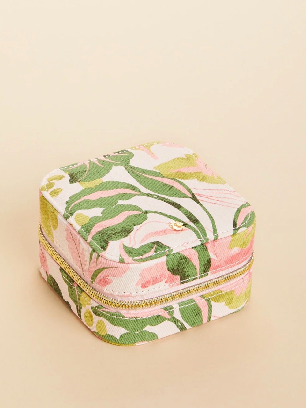 Jewelry Mirror Travel Case Palm Paradise